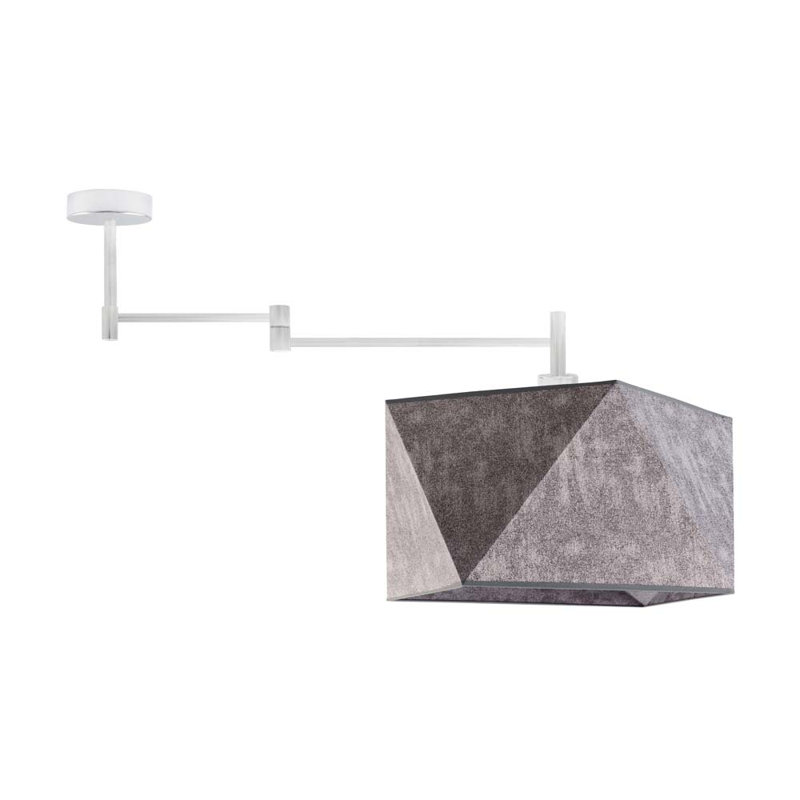 Demarie Fabric Semi Flush Mount, Rustic Grey, Silver