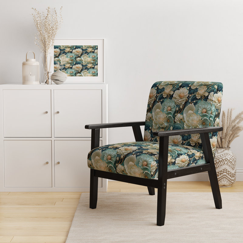 Fauteuil décoratif nautique et côtier rembourré Flower Oceanic