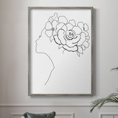 Fashion Floral Sketch II Framed Print - Solid Wood 47178