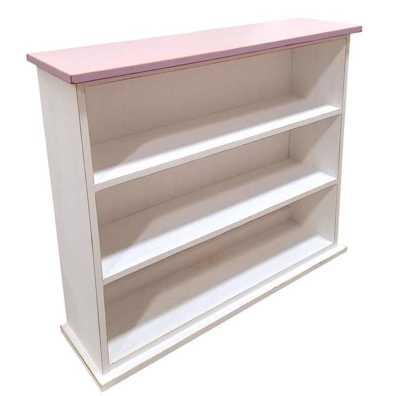 Alekos Small Bookcase, White/Baby Pink