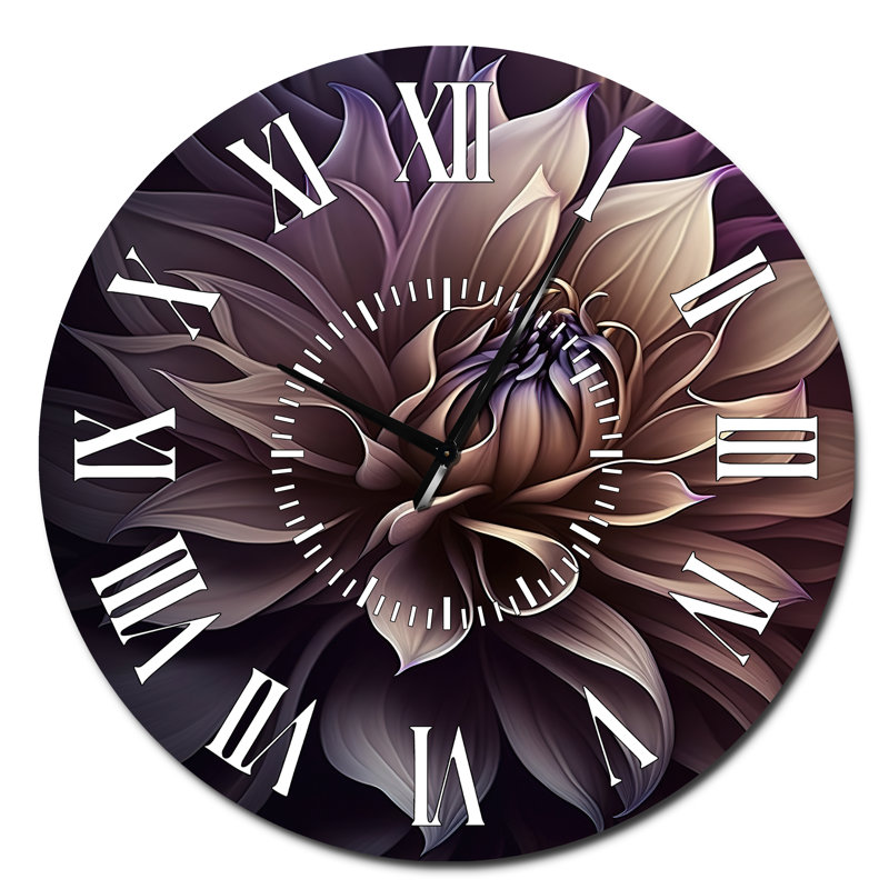 Horloge murale mauve Dahlia, Surdimensionné