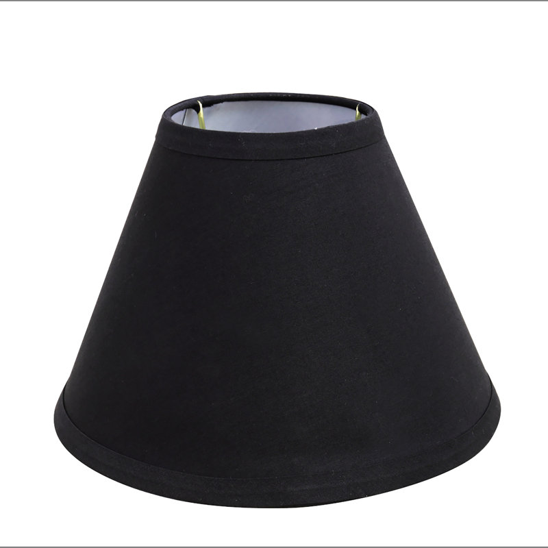 Black Tetoron Cotton Empire Lamp Shade with Brass UNO Fitter