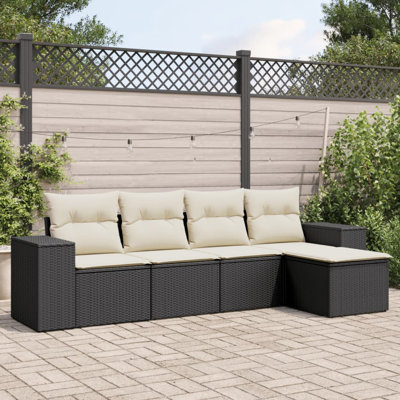 Vidaxl Garden Sofa Set Black, Cream White