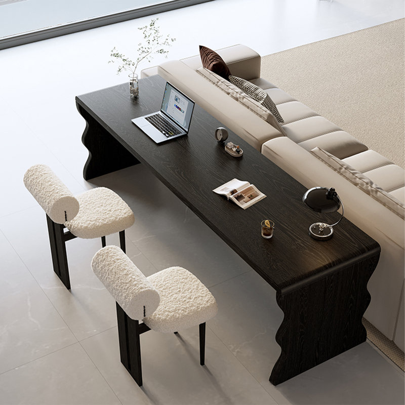 Bureau rectangulaire en bois massif noir, H 29,53 po x l 62,99 po x P 31,5 po