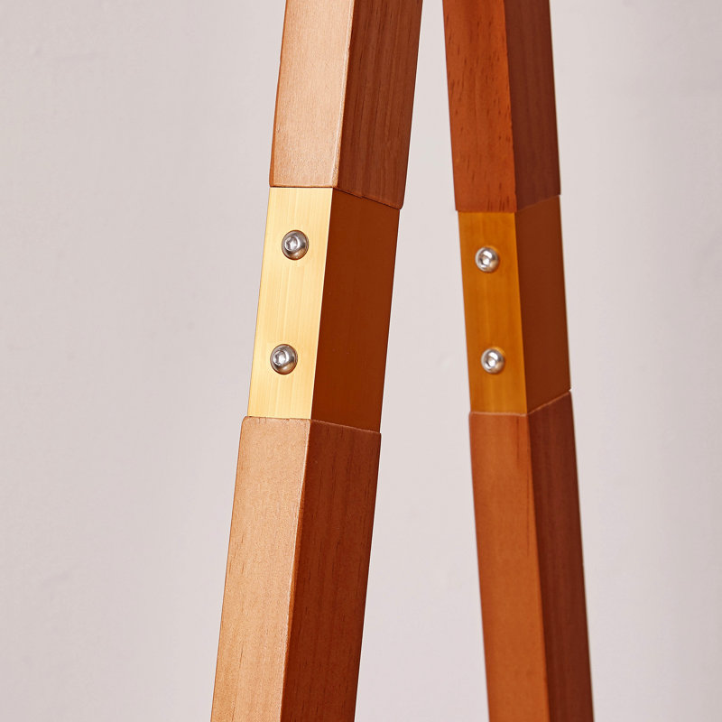 Heavy‑Duty Solid Wood Freestanding Clothes Rack, A‑Shaped Garment Hanger Stand with Bottom Storage Shelf & Side Hooks, Clothing Display Rack
