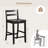 Wooden Bar Stools Set of 2 with Ergonomic Backrest and Footrest-865968864