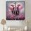 Rose, éléphant géant romantique - art mural moderne brun