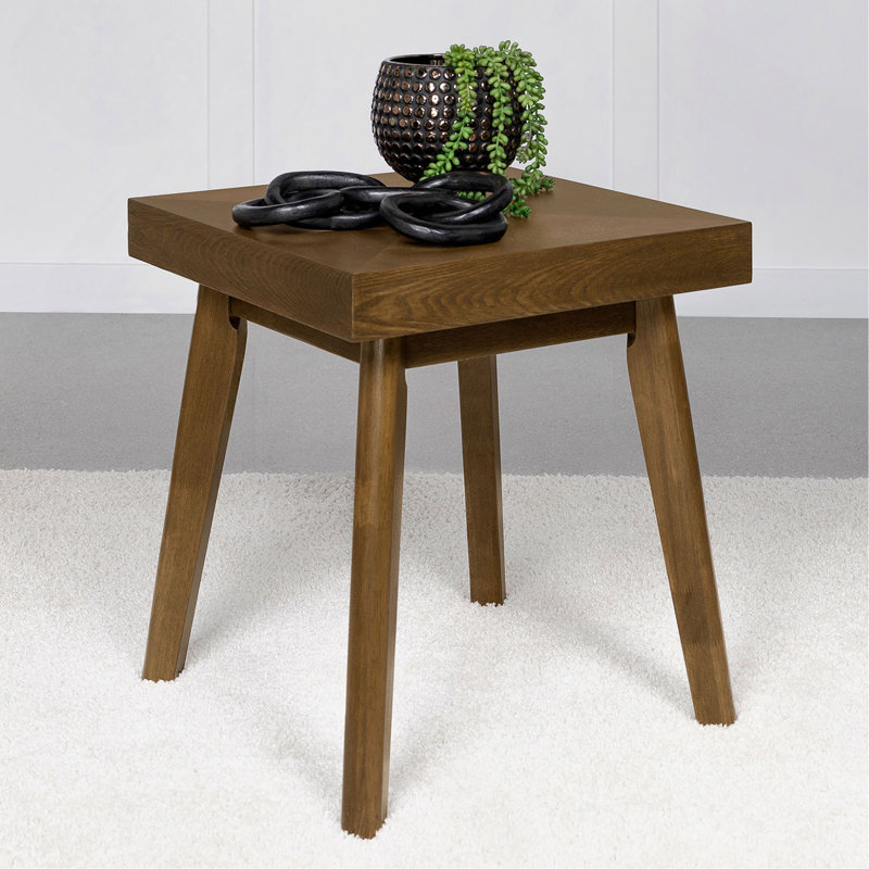 Square Wood Side Table, Walnut