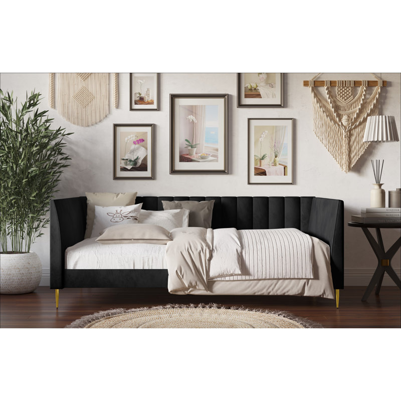 Maidste Upholstered Daybed, Black