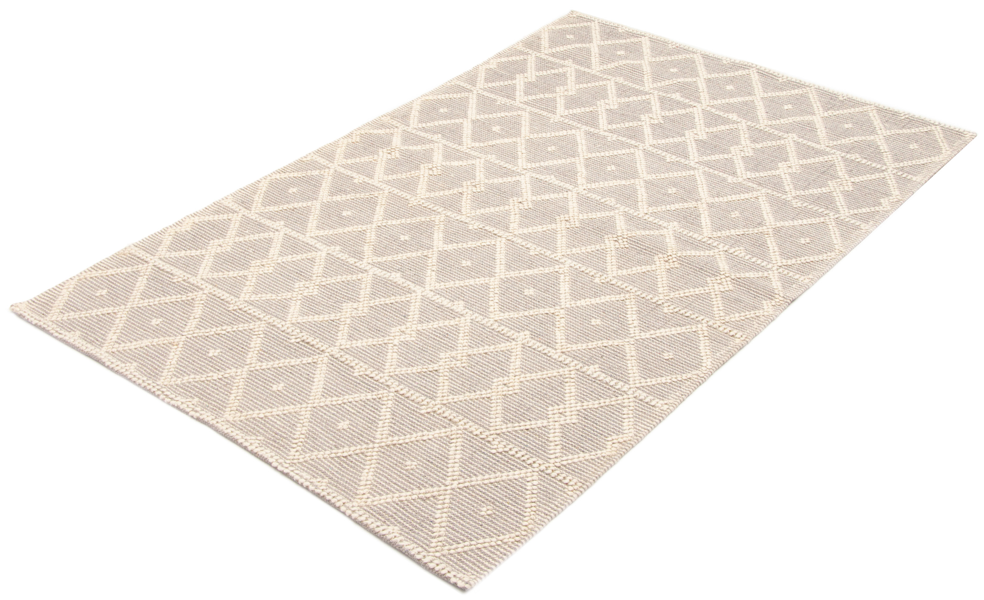 Isabelline Dequantae One-of-a-Kind Rectangle 5' X 8' New Age Wool Area ...