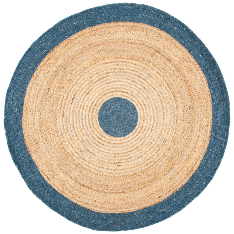 Novack Hand Woven Jute/Wool/Cotton Rug in Natural, Round 6'