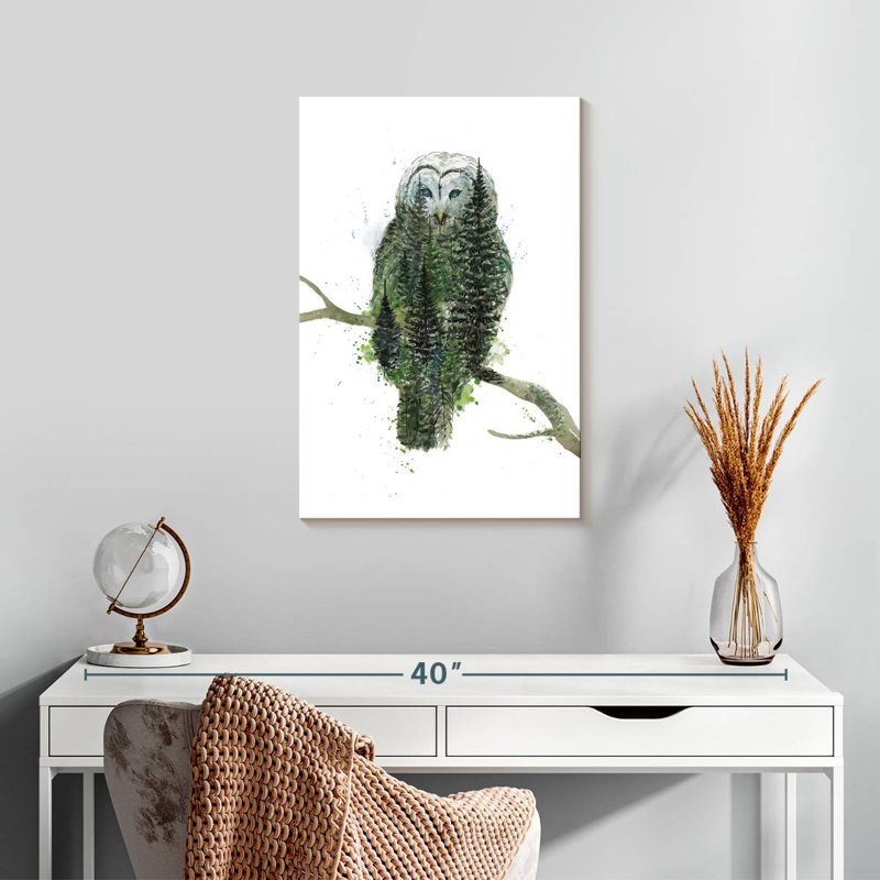 Hibou vert, H 24 po x l 16 po