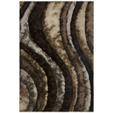 Flemish Hand Loomed Abstract Area Rug in Gray/Charcoal/Brown