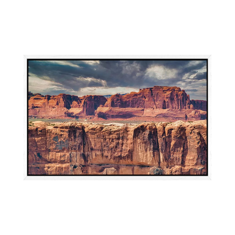 Desert Storm by Mark Paulda - Print on Canvas, White Floater Framed, 45.72cm H x 66.04cm W x 3.81cm D