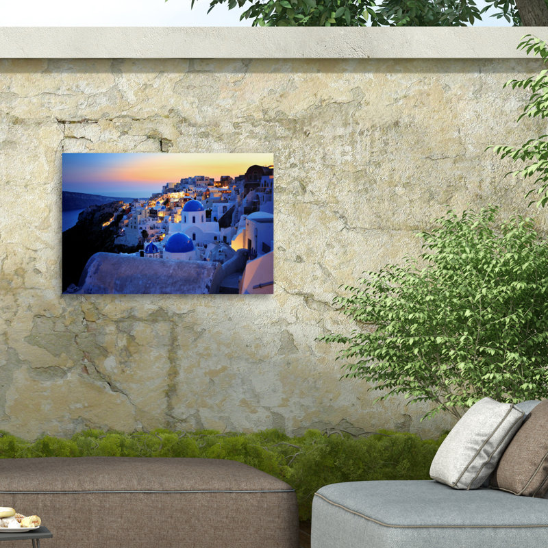 «Santorini Island, Grèce sur toile» par Martin Froyda, H 30 po x l 47 po