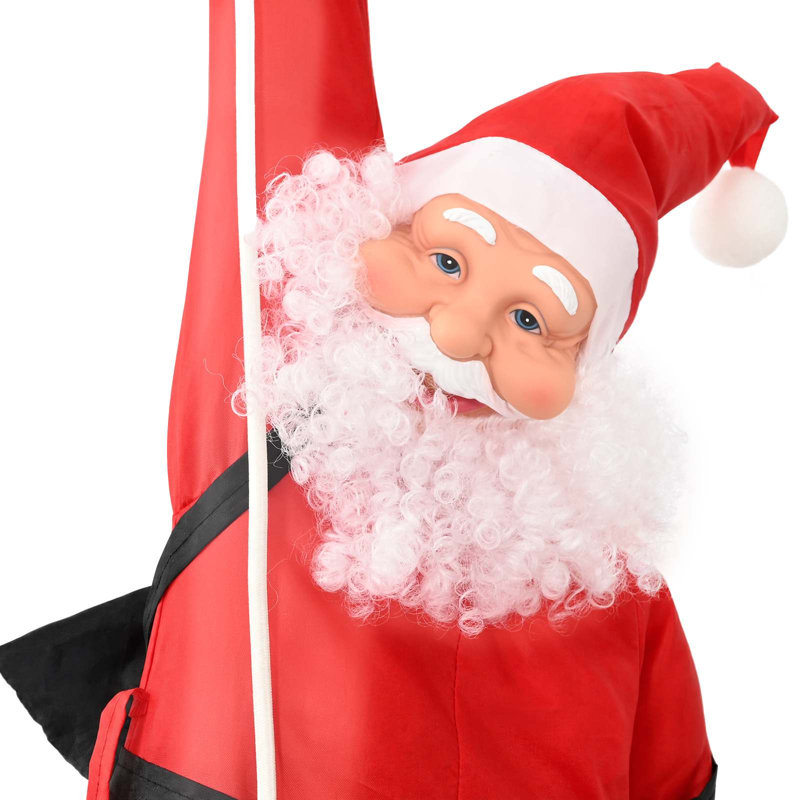Hanging Santa Claus on Rope Polyester Santa on Rope Ornament