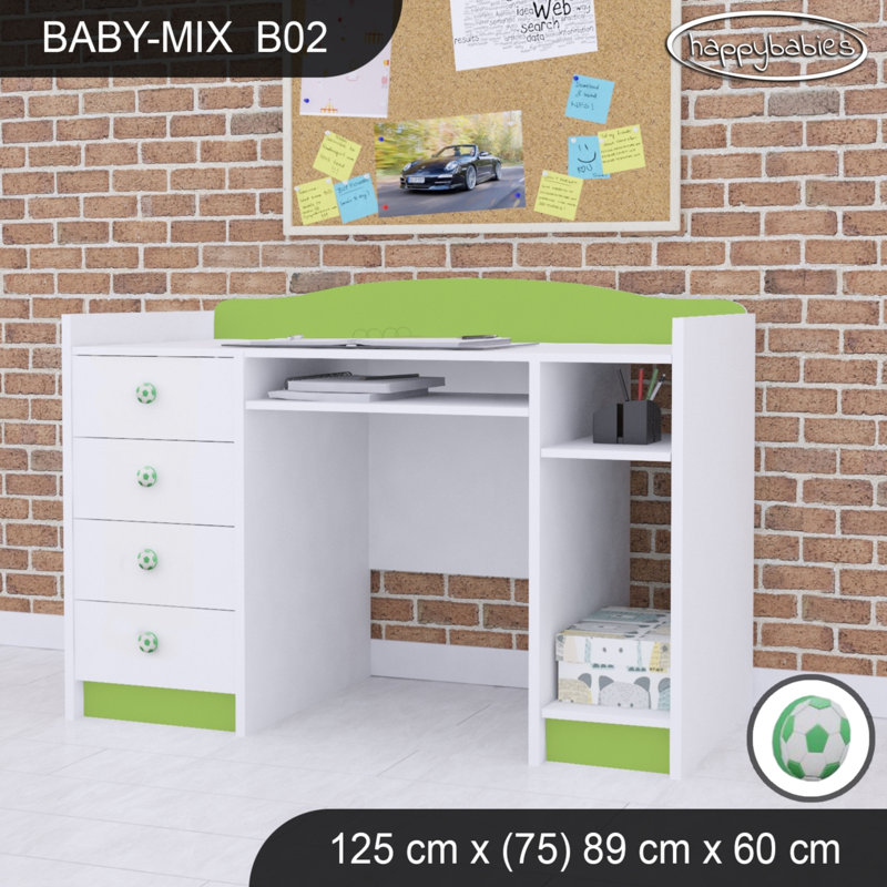 125cm Computer Desk, Green