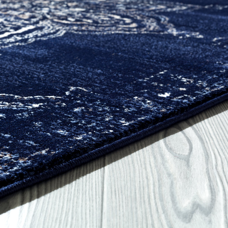 Tapis oriental bleu marine Gidran, Rectangle 5 pi 2 po x 7 pi 2 po
