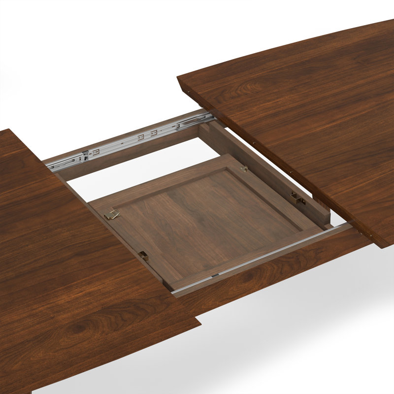 Table de salle à manger extensible en noyer de 66 à 84 po de style moderne Mid-Century Draper