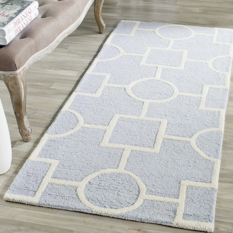 Deedgra Hand Tufted Wool Geometric Rug, Runner 2'6" x 6'