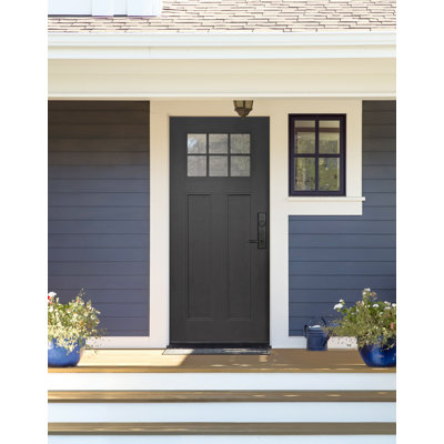 36x80 Craftsman 6 Lite SDL Mahogany FiberCraft Front Door