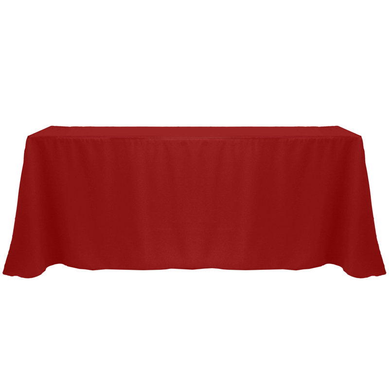Solid Color Tablecloth, 156" x 90", 3, Cherry Red