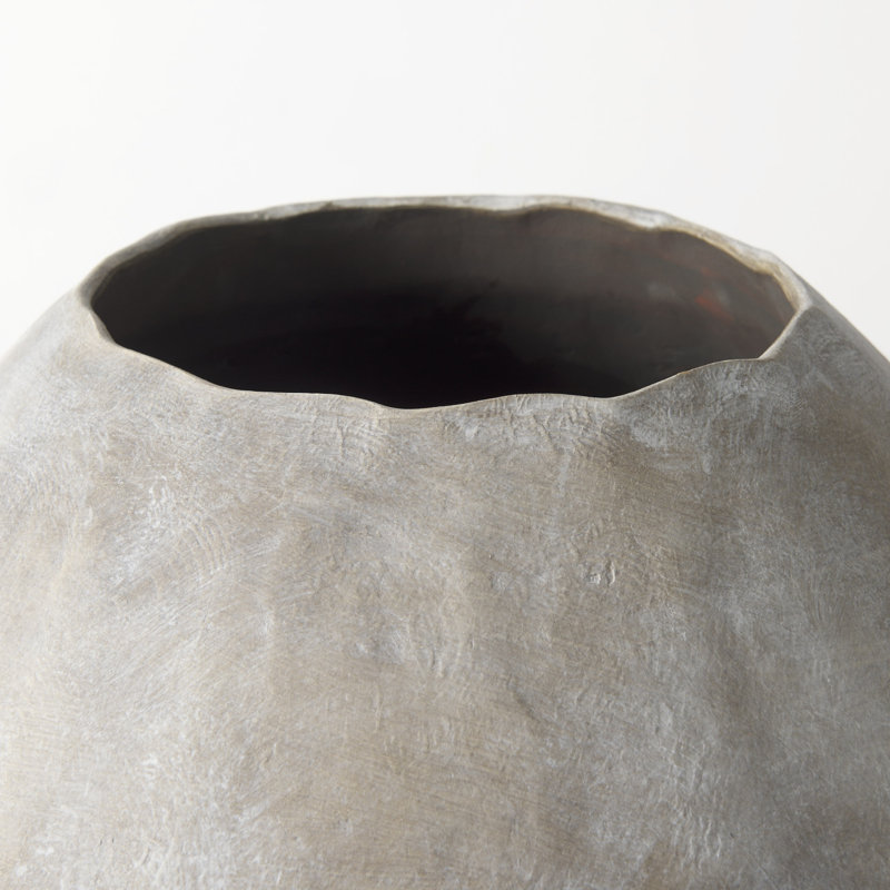 Vase de plancher en céramique Aisling, Brun clair, H 27,6 po x l 23,4 po x P 23,4 po