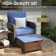 Ensemble de conversation en rotin pour 2 personnes avec repose-pieds Idamarie