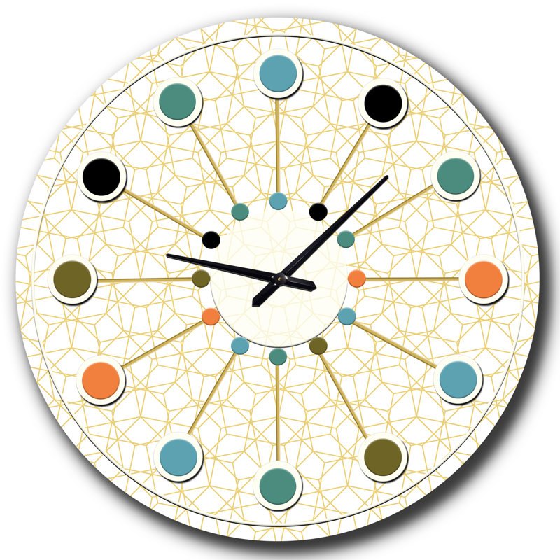 Horloge murale abstraite géométrique Mid-Century, Petit