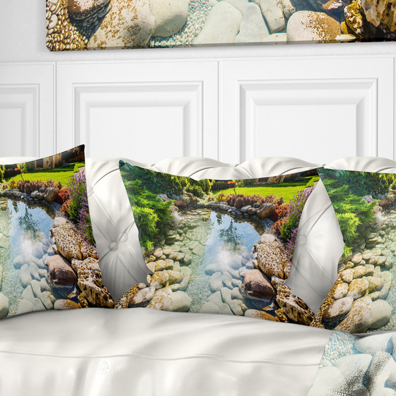 Coussin paysage à imprimé rocheux, 16 po x 1 po, Coussin décoratif