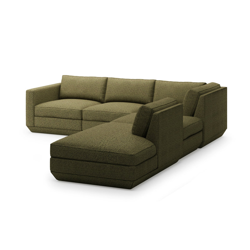 Podium Modular 5-Piece Seating Group, Right Hand Facing, Copenhagen Terra