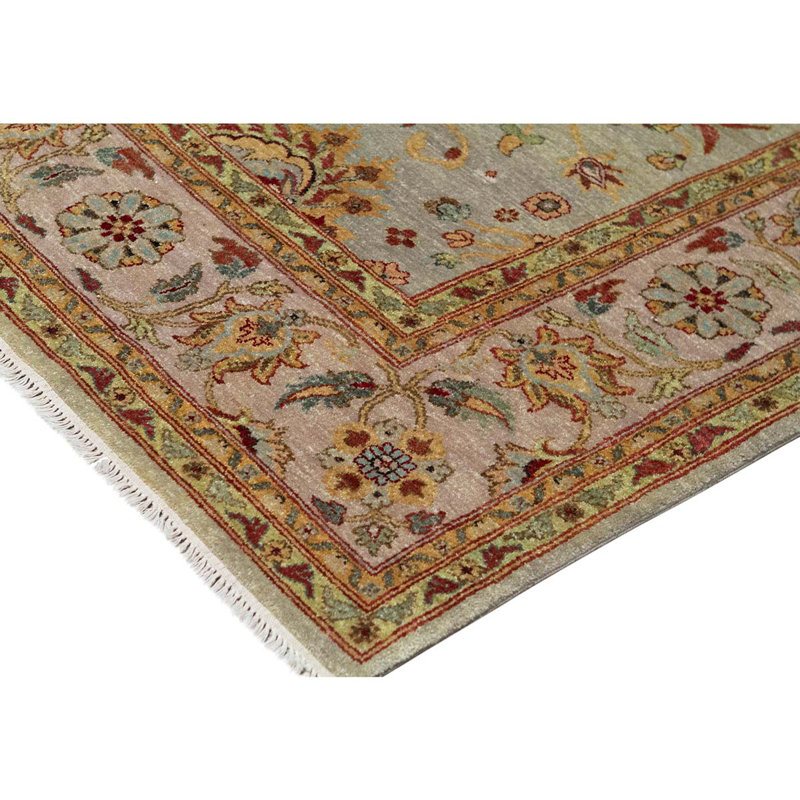 Tapis rose / brun / noir noué à la main