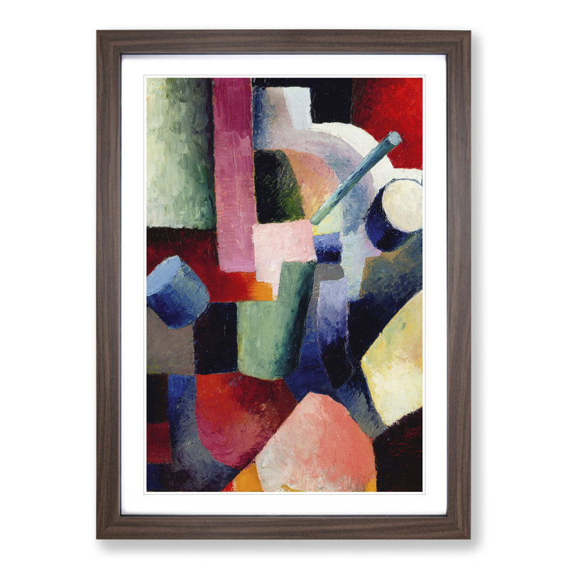 Composition Vol.2 by August Macke - Picture Frame Painting, 48cm H x 36cm W x 2cm D, Walnut Framed