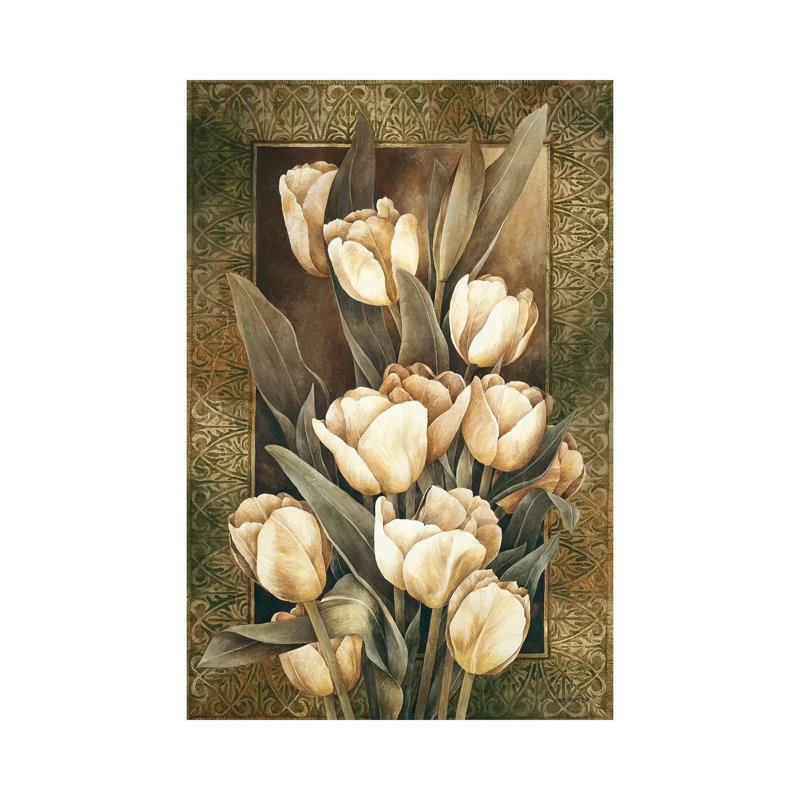 Golden Tulips 1 Piece Wrapped Canvas Painting, 101.6 cm H x 66.04 cm W