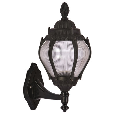 Lampe murale d'extérieur, corps en ABS noir avec capuchon en acrylique, 15,7 po x 7,9 po | Douille E27, 40 W maximum, IP65 | Conception traditionnelle américaine nostalgique, parfaite pour les patios et les jardins, résistante aux intempéries et élégante