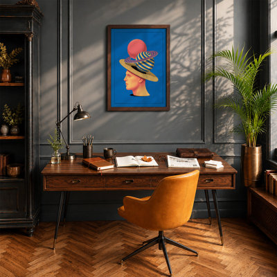 Head in Geometry Geometric - Framed Print