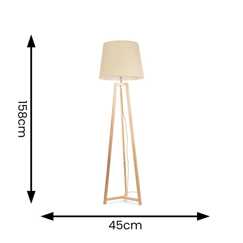 Rhavyn 158cm Natural Traditional Floor Lamp, Beige