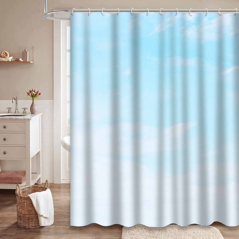 Rideau de douche Fantastic Soft Clouds Blue Sky White avec 12 crochets, L 72 po x l 84 po