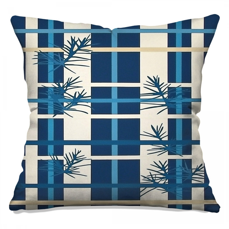 Coussin Plaid, 16 po x 16 po