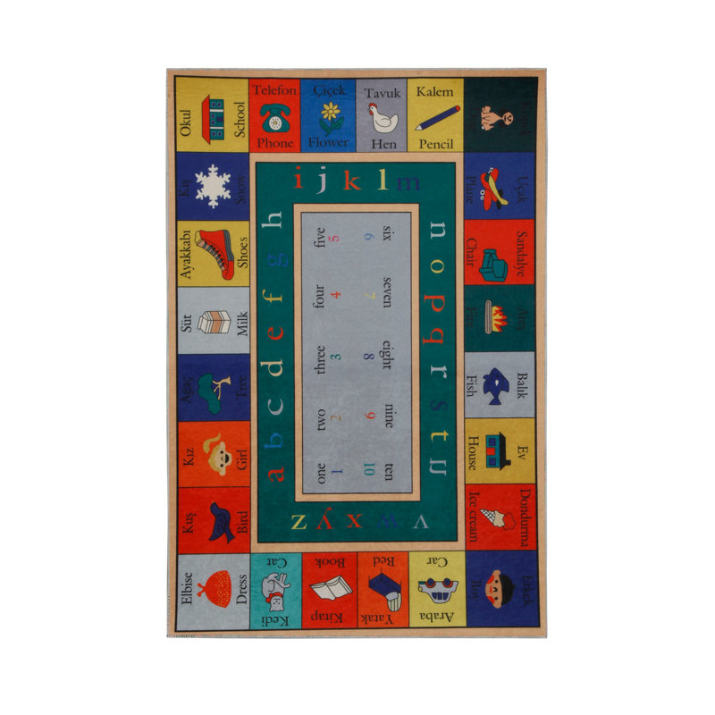 Tapis tissé de qualité supérieure, 5,2 x 7,5 pi, 100% polyester, antibactérien, antidérapant, hauteur des poils de 0,3 po | Lavable à la machine, impression numérique 3D | Parfait pour le salon, la chambre à coucher et le bureau