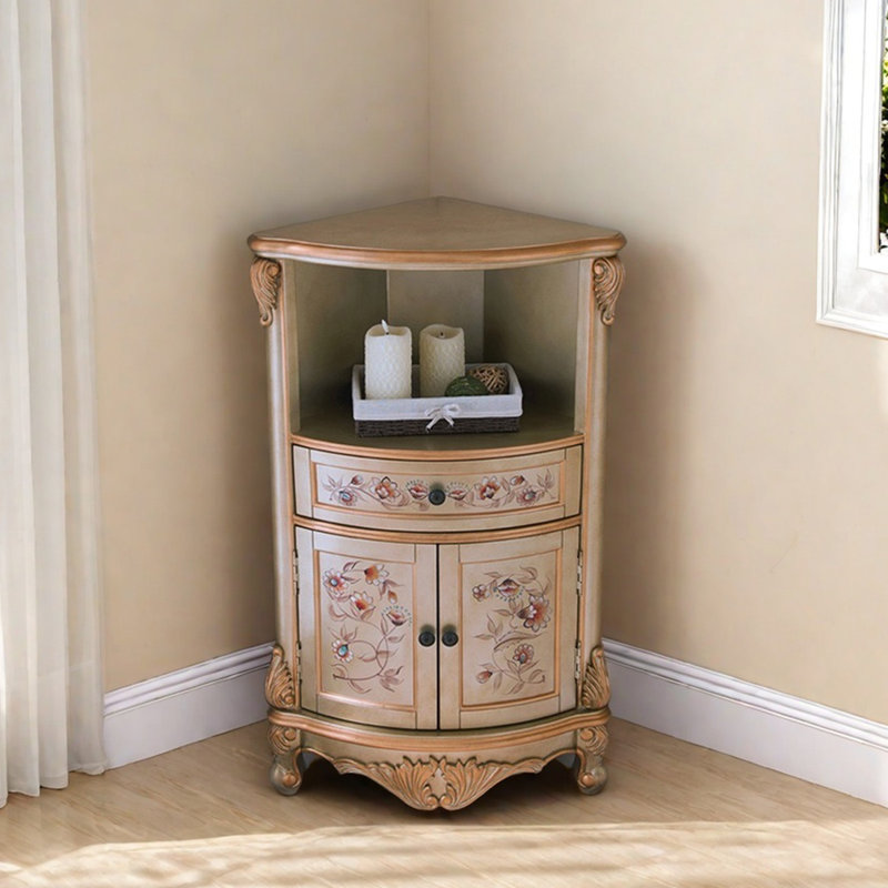Corner Triangle Cabinet with Storage