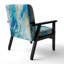 Fauteuil rembourré moderne bleu et blanc