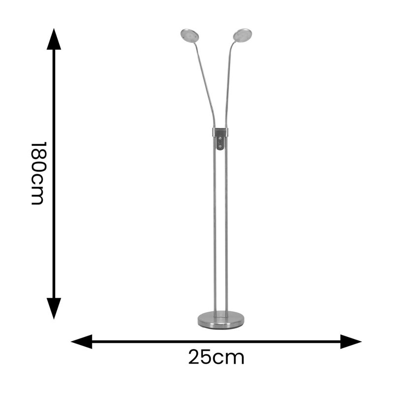 Richiez 180cm Brushed LED Traditional Floor Lamp