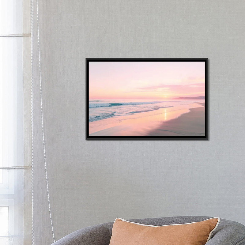 Sunset Serenity - reproduction d'art murale encadrée, H 18 po x l 26 po, Reproduction encadrée sans passe-partout, Noir