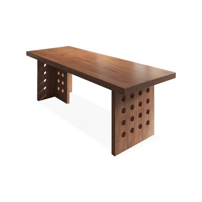 Bureau rectangulaire en bois massif brun clair