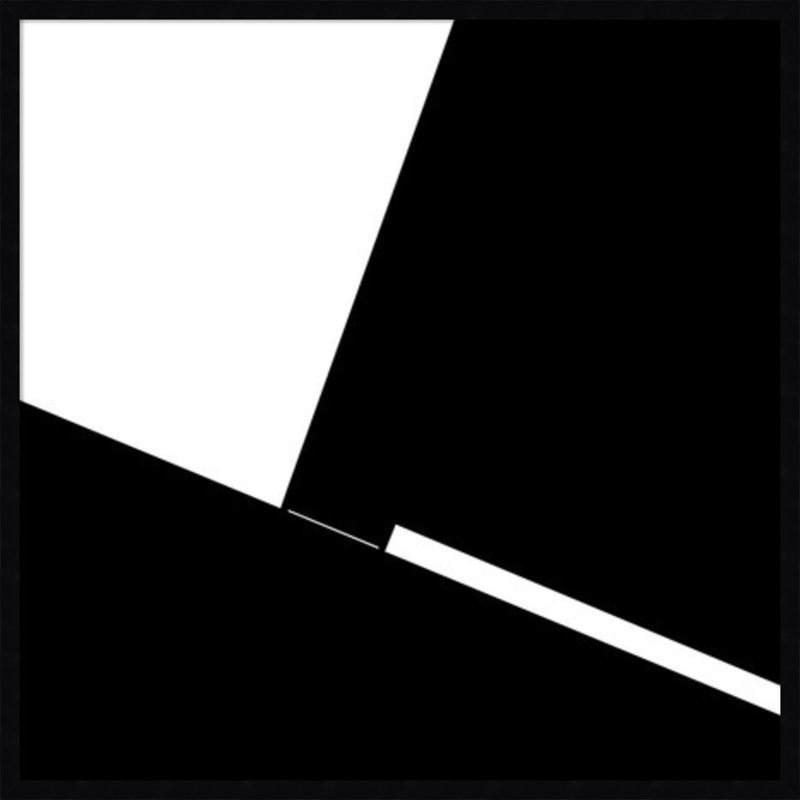 «Geometric Black and White» par Gilbert Claes, reproduction d'art encadrée sur bois, Cadre noir, H 33 po x l 33 po x P 1 po