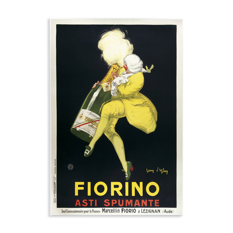 Plaque murale rétro «Fiorno Wine», conception par Marcus Jules, H 19 po x l 13 po