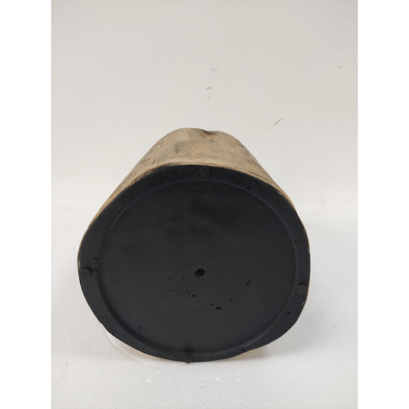 Table d'appoint d'extérieur 14,25 pouces MGO, souche de bois peinte à la main