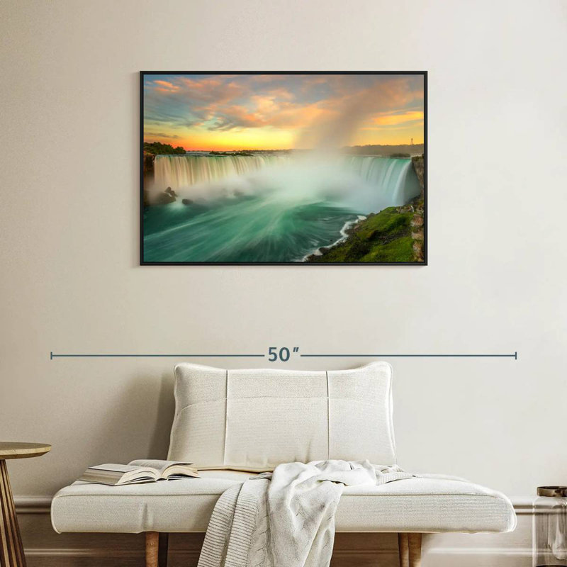 Paysage des chutes du Niagara, Cadre flottant noir, 37 po x 25 po