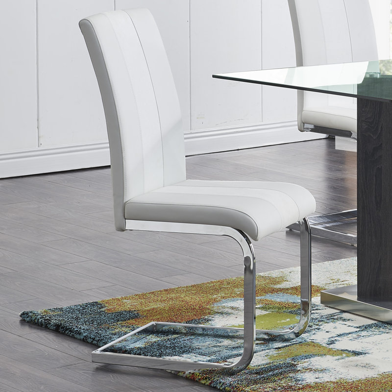 Admer 19'' H Upholstered Side Chair, White, 1